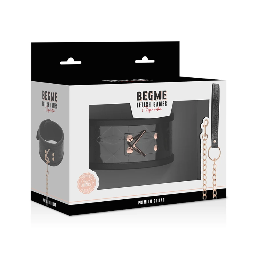 BEGME - BLACK EDITION PREMIUM COLLARE IN PELLE VEGANA